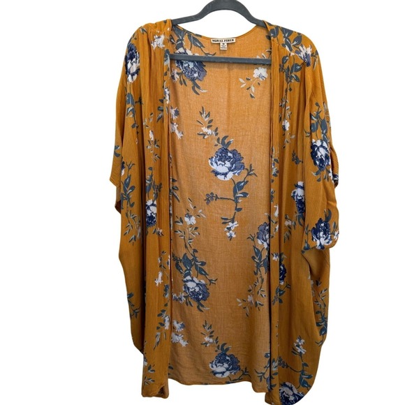 Moral Fiber Women's Fall Floral Kimono Wrap‎ Cardigan Size M Boho Beachy - Picture 2 of 10